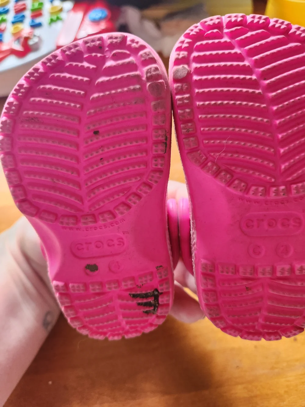 CROCS Barbie Pink Toddler Clogs with Colorful Charm Accents